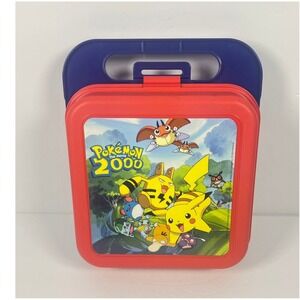 Pokémon Lunchbox 2000 The Movie Red Blue Supplies Box Tupperware